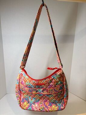 Vera Bradley Quilted Paisley Shoulder Bag in Pink, Turquoise & Yellow